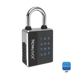 Novalock NPL 855 digital smart padlock with password and key access for lockers, gates, and personal security.