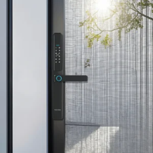 Novalock Aluminium Mesh Door Smart Lock with fingerprint and PIN access